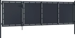 Puutarhaportti teräs 350x100cm umpinainen antrasiitti