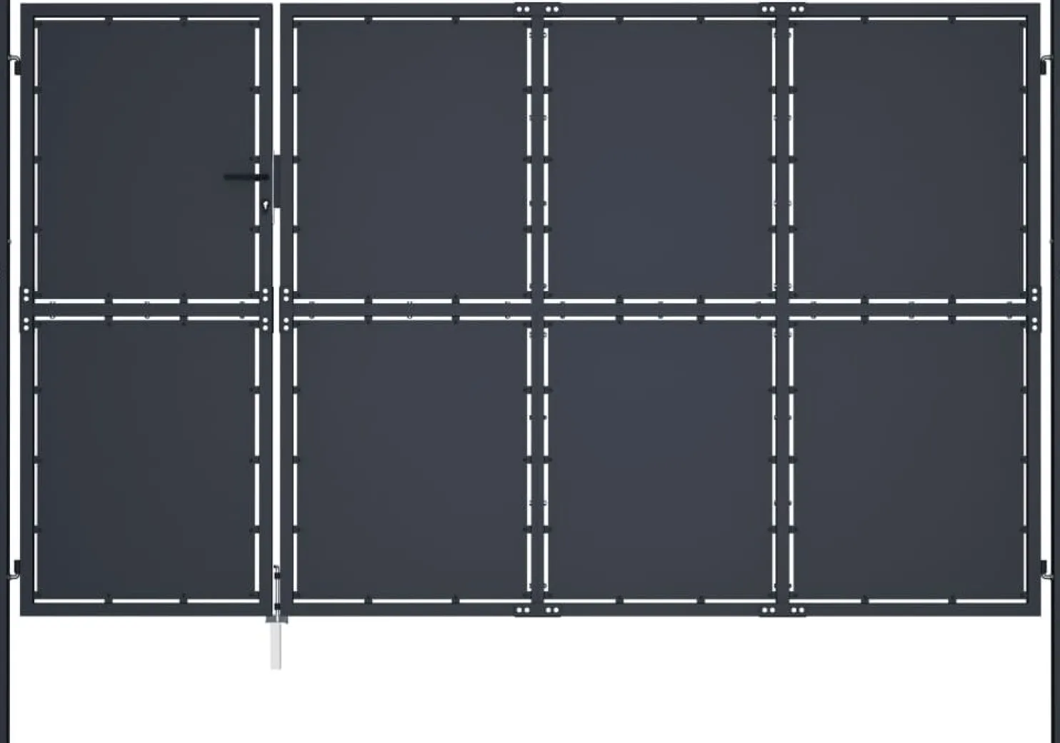 Puutarhaportti teräs 350x175cm umpinainen antrasiitti