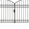 Puutarhaportti tuplaovi kaareva yläosa teräs 300x175cm musta