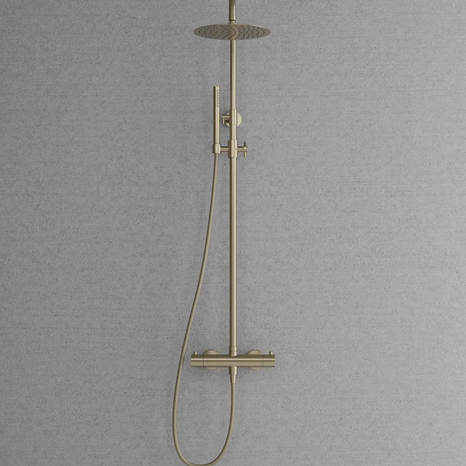 Sadesuihkusetti Scandtap Steel Pleasure 2, termostaattihanalla, Champagne