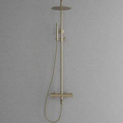 Sadesuihkusetti Scandtap Steel Pleasure 3, termostaattihanalla ja juoksuputkella, Champagne
