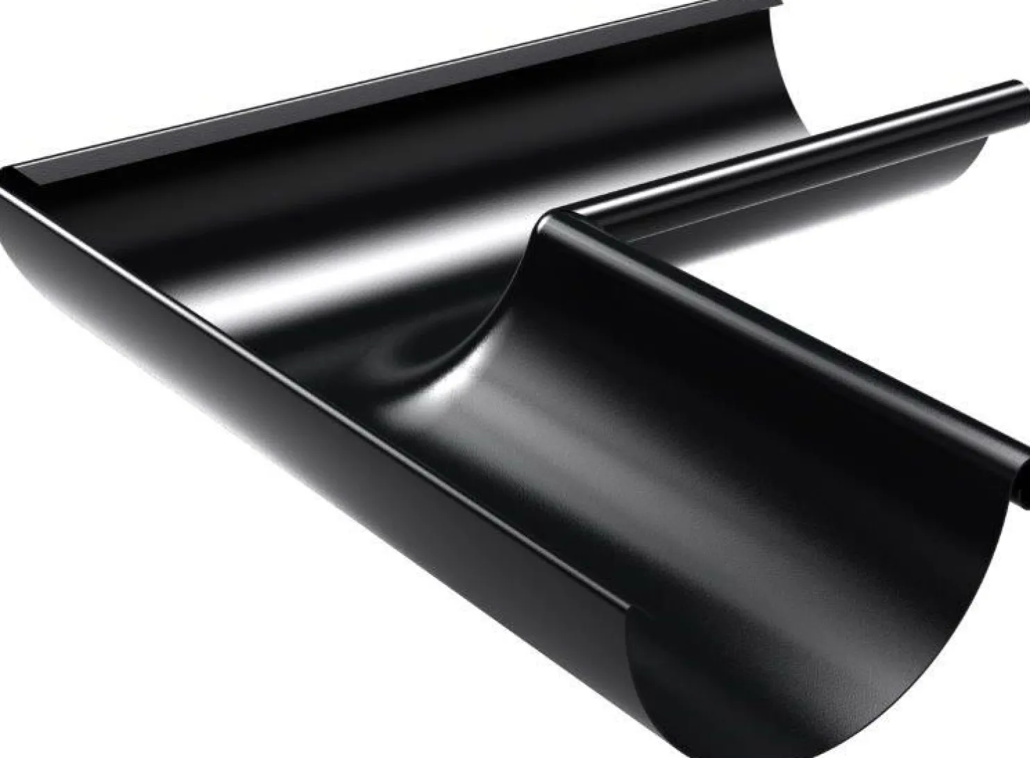 Sadevesijärjestelmä Ruukki puolipyöreä: kourun sisäkulma 90° ø125mm, eri värejä