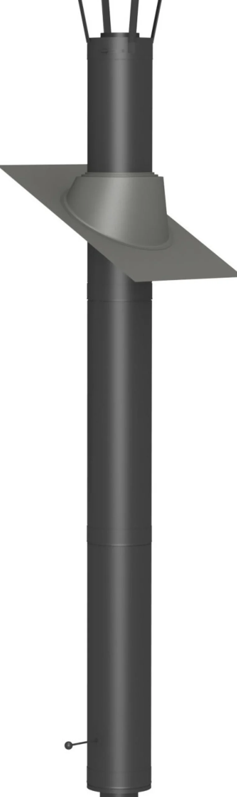 Savupiippu/takan piippu Jeremias 3m, Ø180mm, musta