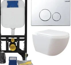 Seinä WC-istuinpaketti Creavit Free Rimless, täydellinen toimitus
