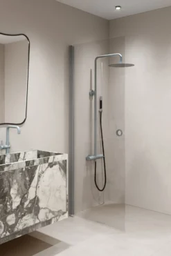 Suihkuovi Hietakari Forma 302 harmaa profiili kirkas lasi eri kokoja