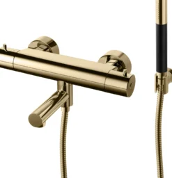 Suihkusetti Tapwell Evo EVM026Brass, termostaattihanalla, juoksuputkella, kiiltävä messinki