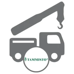 Tammiston Puu toimitus perille, kuorman purku nosturilla