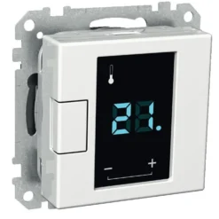 Termostaatti kosketusnäytöllä 5/50 16A 230VAC IP20 USE valkoinen Exxact