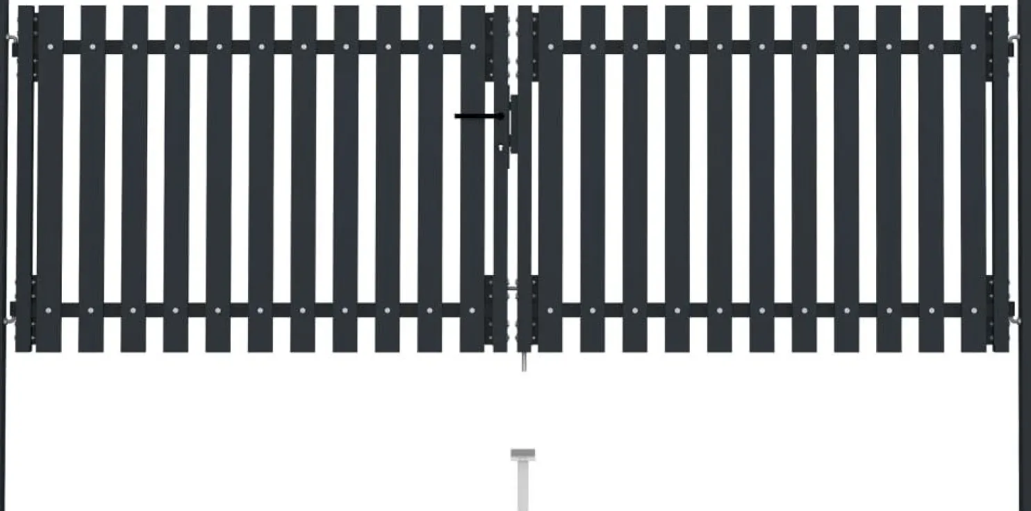Tuplaovi pihaportti teräs 306x150 cm antrasiitti