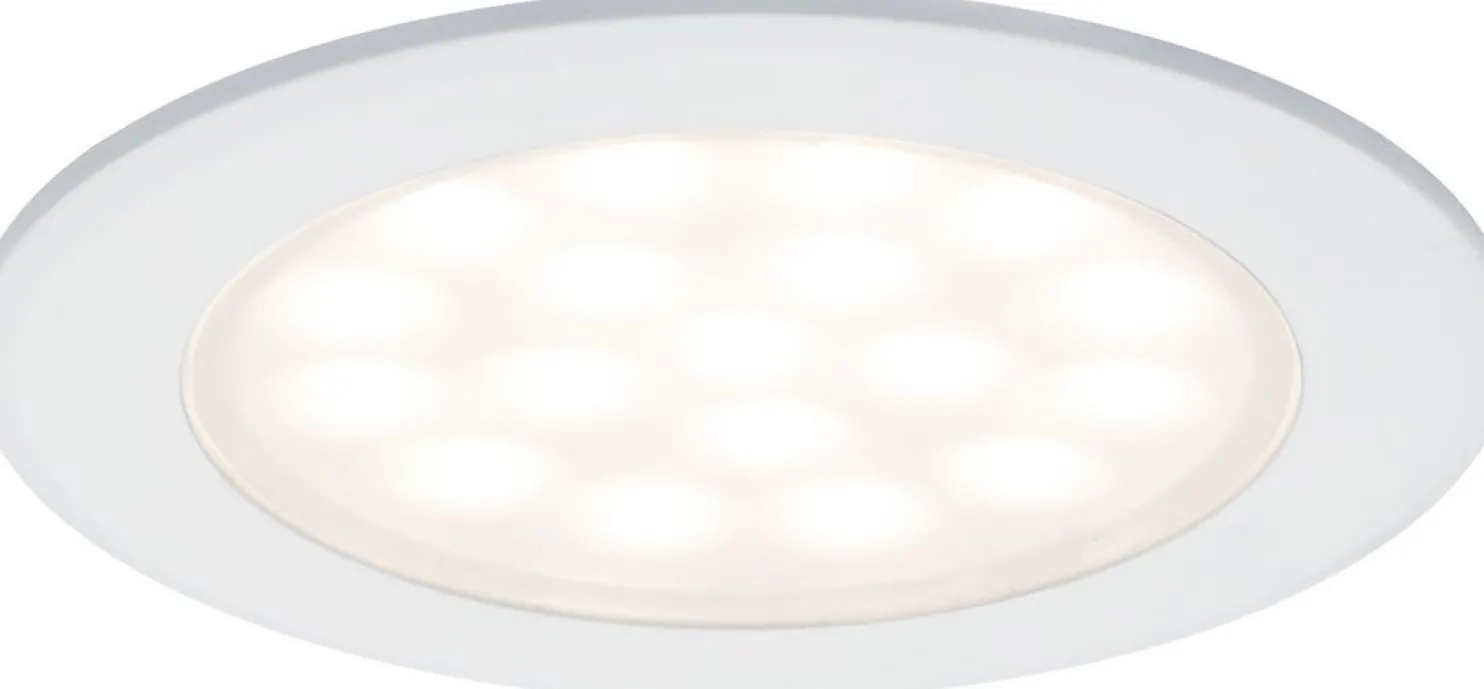 Upotettava LED-kalustevalaisin Paulmann Mirror, 2kpl, Ø65mm, 2.5W, 180lm, 3000K, eri värejä