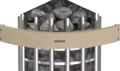 Valaistu suojakaide Harvia HTRC3L Glow Corner-kiukaalle lämpökäsitelty puu