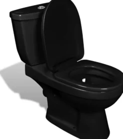 WC-istuin vesisäiliöllä musta